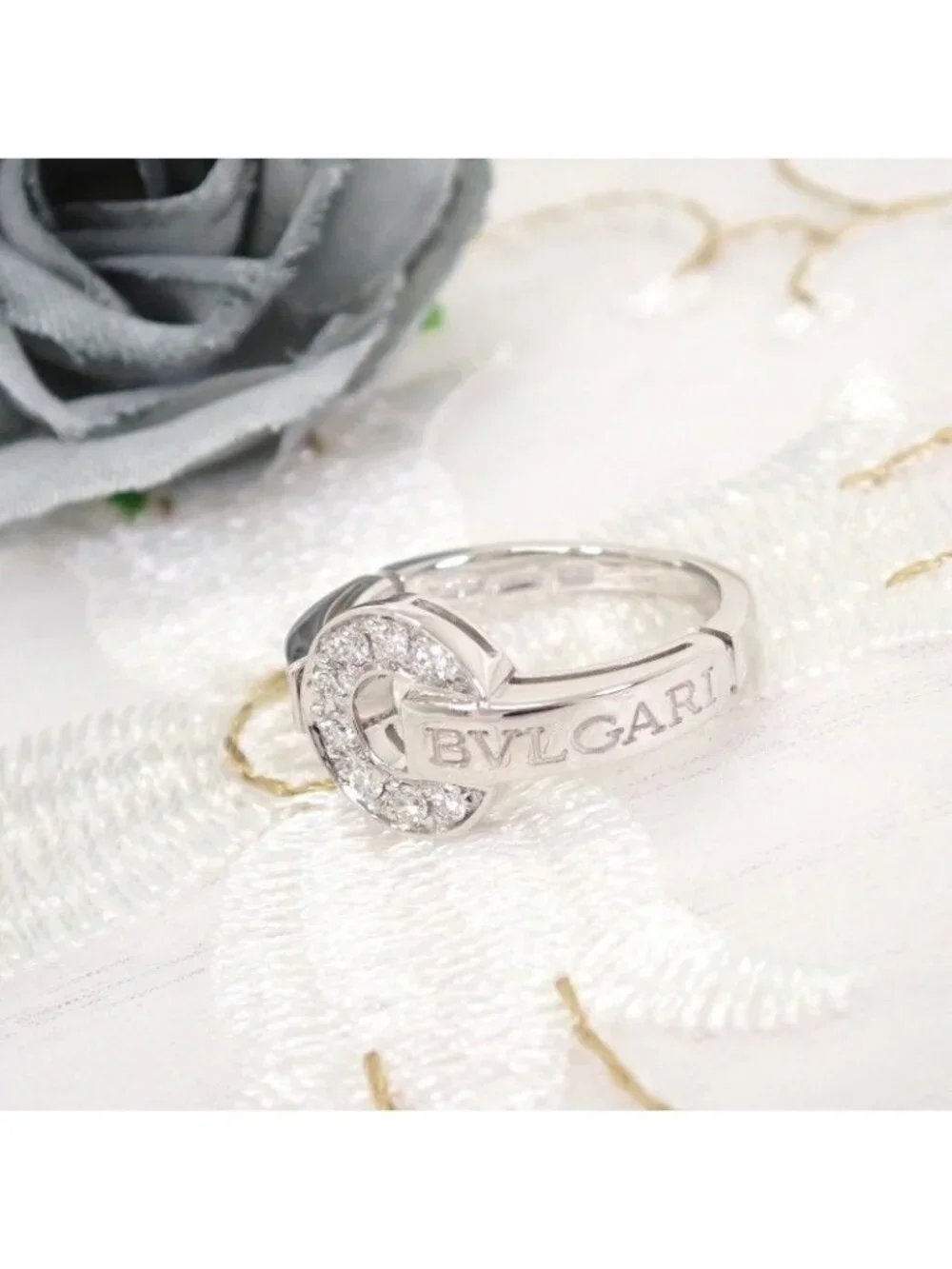 Bvlgari Ring 47 White Gold 18k Diamond